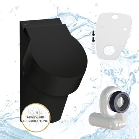 Laufen Urinal VAL schwarz spülrandlos mit Deckel Komplettset