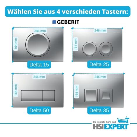 Geberit Vorwandelement UP100 Delta-Serie mit Drückerplatte in chrom Delta 50