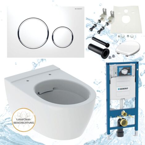 Geberit Vorwandelement Sigma iCon WC spülrandlos Komplettset Sigma20 weiß