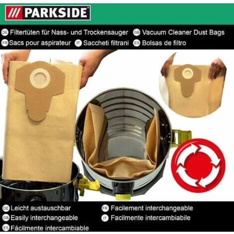Parkside Trockenfilter / Textilfilterbeutel Für LIDL PWD 12 A1 - IAN , 10,99