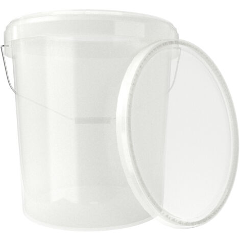 Eimer mit Deckel Kunststoff Leereimer Griff 15,9l lebensmittelecht transparent