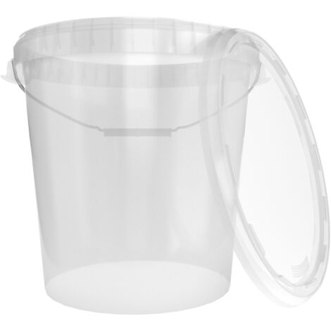 5 Hobbock Eimer mit Deckel 30 L, Lebensmittelecht Transparent