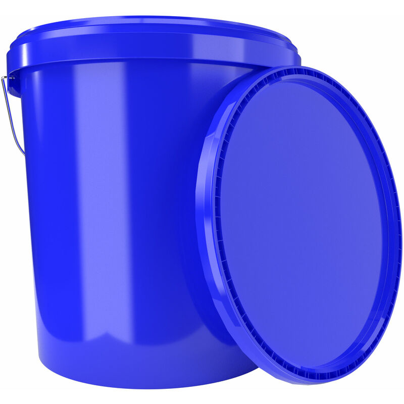 FixedByU Lot De 20 Seaux Couvercle - 10 L - Transparent - Rectangulaire - En Plastique Alimentaire, Hermétique Et Stable - Seau Vide Poignée Et Couvercle - Aliments, Chimie, Peinture, Lessive En