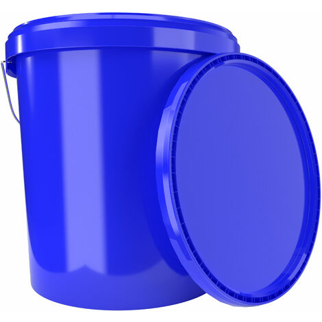 Seau avec couvercle 16 litres bleu – Étanche à l'air pour stockage aliments – Polypropylène solide – Idéal pour sauces et peintures – Fixedbyu (1/5)