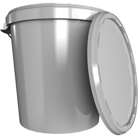1x Seau Hobbock avec couvercle 31,5 L, qualité alimentaire Gris