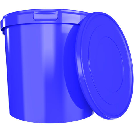 Seau avec couvercle 10 L bleu, (PP) qualité alimentaire étanche à l'air