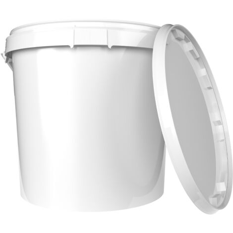 Seau avec couvercle 20 L  Blanc alimentaire  PP  1 pièce