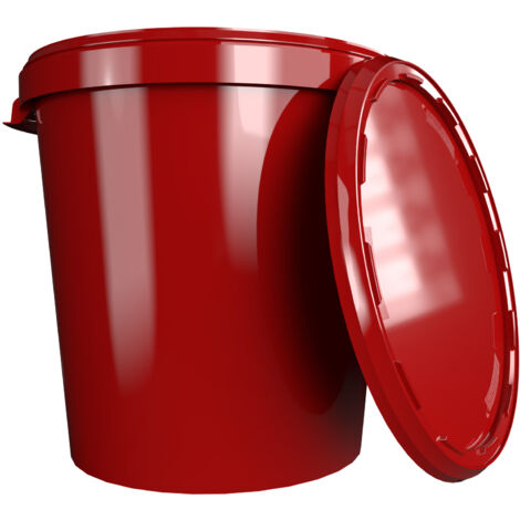 1x Seau Hobbock avec couvercle 31,5 L, qualité alimentaire rouge