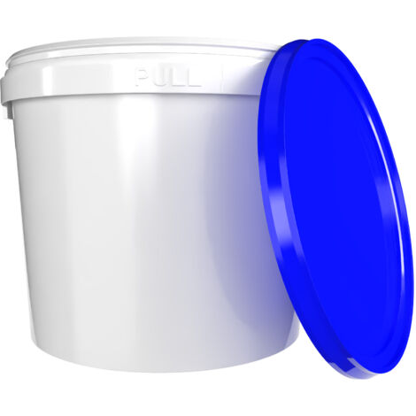 Seau avec anse en plastique, PP, rond, 5,4 litres, qualité alimentaire bleu
