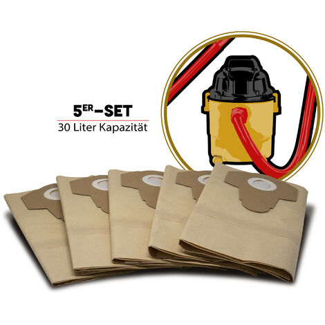 5 sacs d'aspirateur convenant pour Parkside Nass Aspirateur PNTS 30, PNTS  1250/9, PNTS 1300