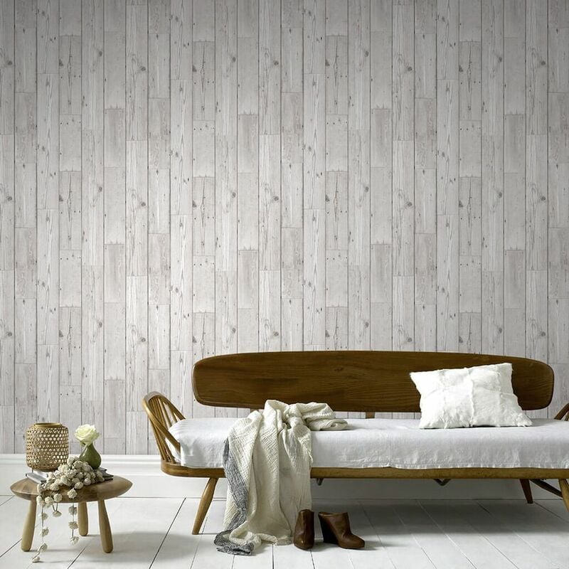 Fresco Plank Love Heart Wallpaper