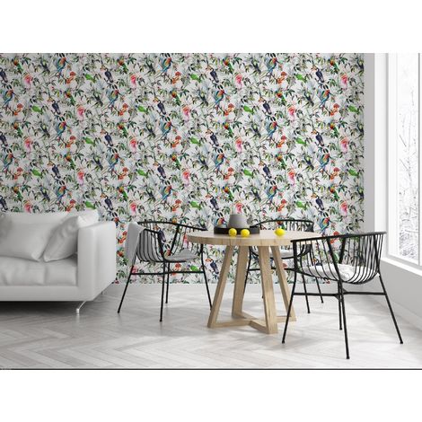 Graham & Brown Strata Non-Woven Floral Wallpaper - Unpasted/Paste the wall  - 56-sq. ft - Multi 104885 | RONA