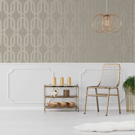 Indulgent Geo by Boutique - Pearl - Wallpaper : Wallpaper Direct