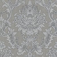 Boutique Province Textured Damask Glitter Grey Wallpaper (Was £23) - Grey