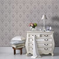 Was £16 Superfresco Stria Textured Metallic Stripe Lilac White Wallpaper