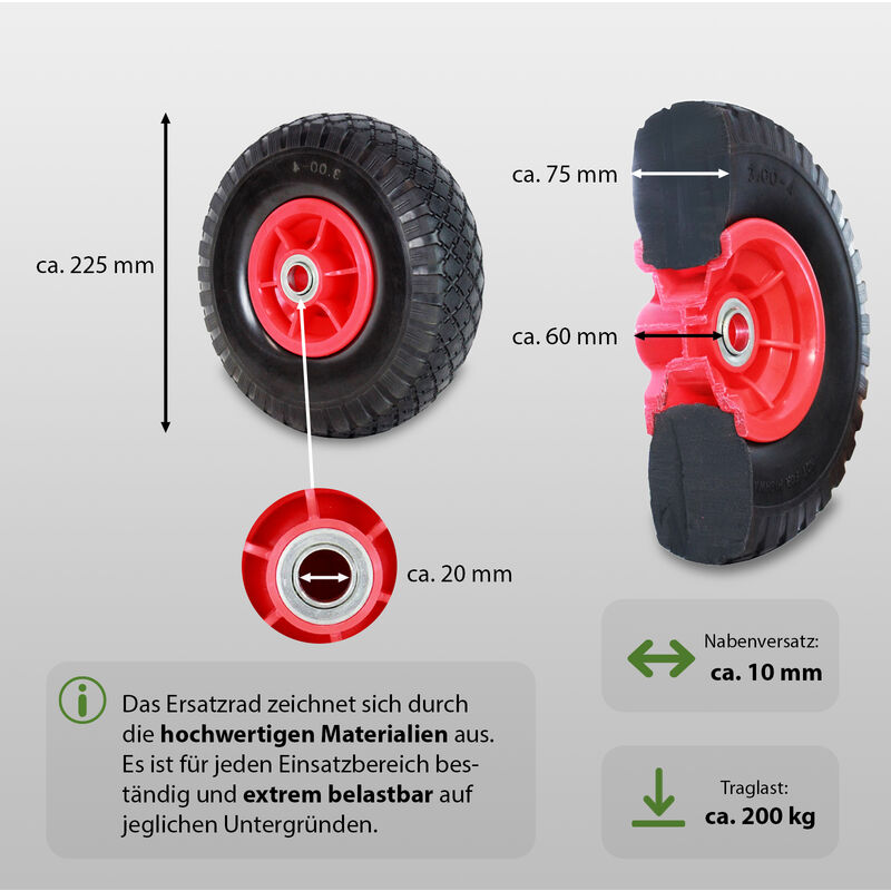 Masterproof Reifen für Sackkarrenrad Rad 3.00-4 260x85 