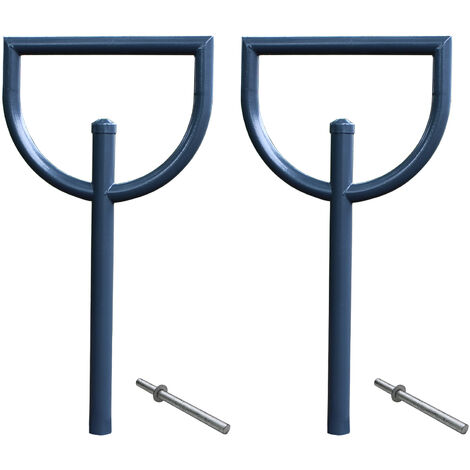 2 x Fahrradanlehnbügel 118 x 56 cm Stahl Ø 60 mm zum Einbetonieren Fahrradständer Parker Anthrazit Typ D