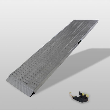 TRUTZHOLM 1 x Auffahrrampe leichte Ausführung 200 x 56 cm Traglast 270kg Alu grau profiliert Verladerampe