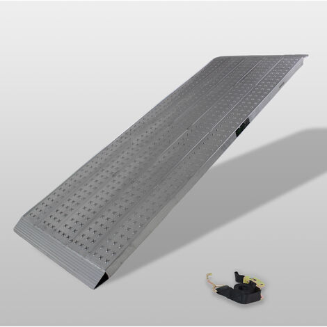 TRUTZHOLM 1 x Auffahrrampe leichte Ausführung 200 x 70 cm Traglast 270kg Alu grau profiliert Verladerampe
