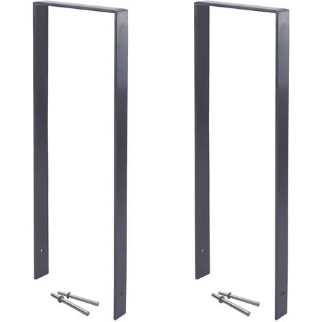 2 x Fahrradanlehnbügel 119 x 93 cm Flachstahl 13 mm Anthrazit Einbetonieren Anlehnbügel Parker Typ U