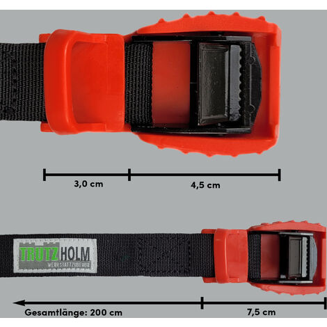 2x Spanngurt Zurrgurt Klemmschloss mit Gummischutzkappe1 tlg 2 m x 2,5 cm 500 kg