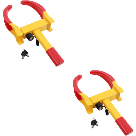 2er Set Radkralle Parkkralle mit Sicherheitsschloss, Reifenbreite 17-27,5 cm, mit je 2 Schlüsseln (1/5)