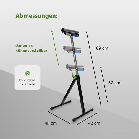 Rollenbock 90 kg höhenverstellbar bis 109cm 30 cm Rollenbreite klappbar Schnellverschluss