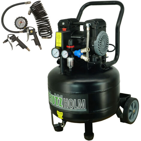 Silent Flüsterkompressor 36L vertikal Kompressor leise 900 W, 62dB, 8 bar inkl. Zubehör