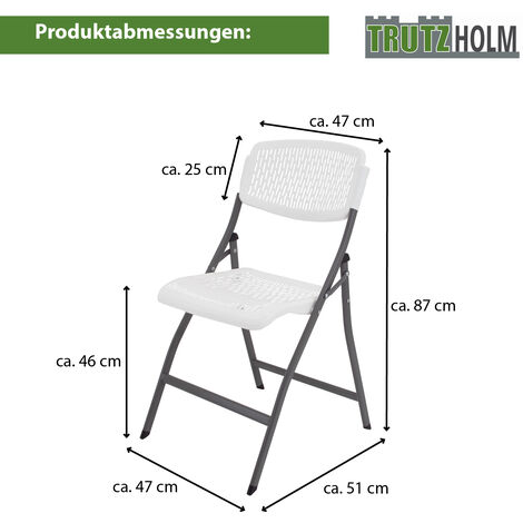 2x Gartenstuhl 47x51x87cm ergonomische Sitzform Balkonstühle