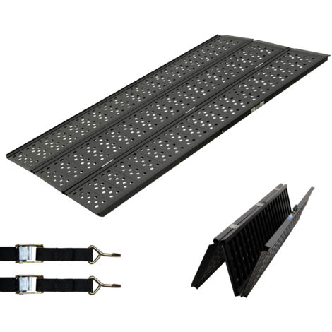 DREIBREIT by TRUTZHOLM 3-fach Auffahrrampe klappbar 215cm Traglast 1020kg Alu schwarz gelocht Verladerampe Rampe