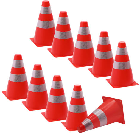 10x Pylonen Verkehrshütchen Leitkegel stapelbar 13,5 x 23 cm Hütchen für Sport Training