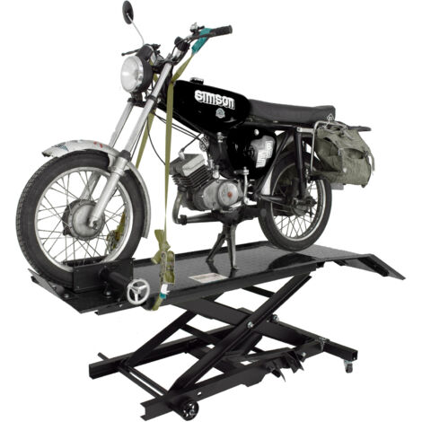 Motorradhebebühne hydraulisch 360 kg Breite 47 cm kleine Montagebühne Heber Motoradlift Lift schwarz (1/5)