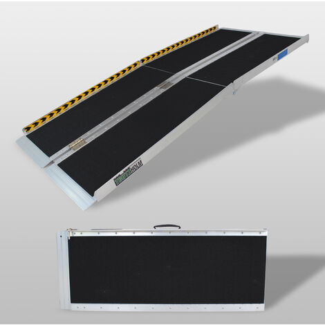 TRUTZHOLM Auffahrrampe 2-fach klappbar 183 cm Traglast 272 kg Alu grau schwarz beschichtet Rollstuhlrampe