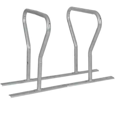 Fahrradanlehnbügel für 4 Fahrräder 140x76x92 cm Stahl feuerverzinkt Fahrradständer freistehend (1/5)