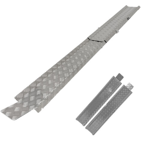 TRUTZHOLM Auffahrschiene zusammensteckbar 150 - 270 cm verstellbar Treppenrampe E-Bike 50kg Alu grau