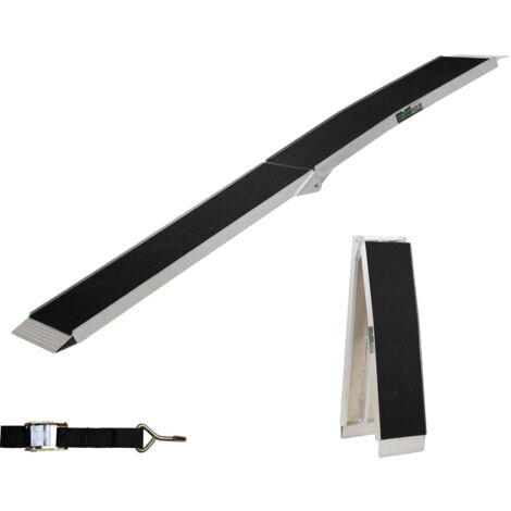TRUTZHOLM 1 x Auffahrrampe klappbar 228 cm 340 kg Traglast Alu Anti Rutsch E-Bike Fahrradrampe Motorradrampe