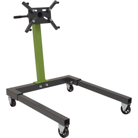 Motorständer Stahl Tragkraft 550 kg 360° Montagekopf 4 Räder Motorhalter Montageständer mobil grün