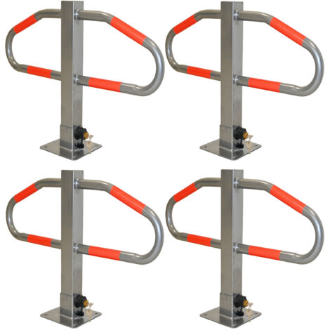 4x Parkplatzsperre 47 x 73 cm Metall grau abschließ- und klappbar Parkplatzbügel Sperrbügel Poller (1/5)