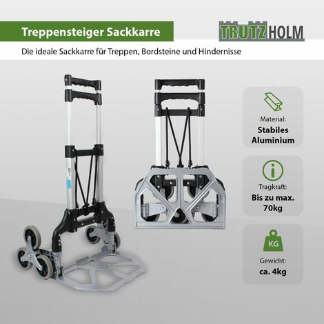 Aluminium Treppen-Sackkarre Transportkarre Treppensteiger Faltbar 6 Räder 80 kg 