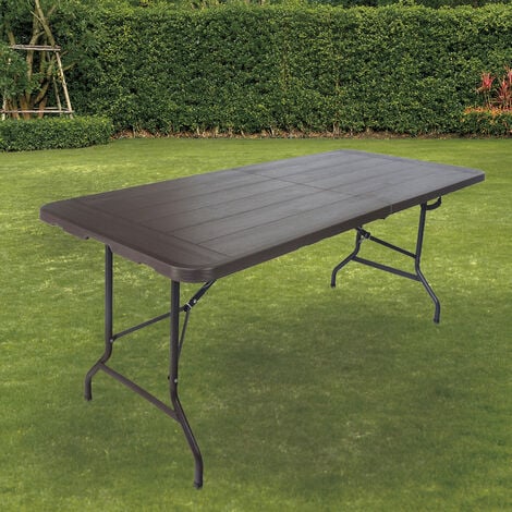 Buffettisch Klapptisch 180 x 75 cm Holzoptik klappbar Kunststoff