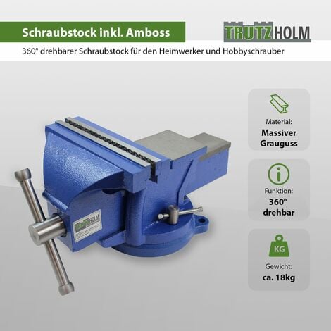 8" Schraubstock Tischschraubstock 200mm Amboss für Werkbank Drehteller 