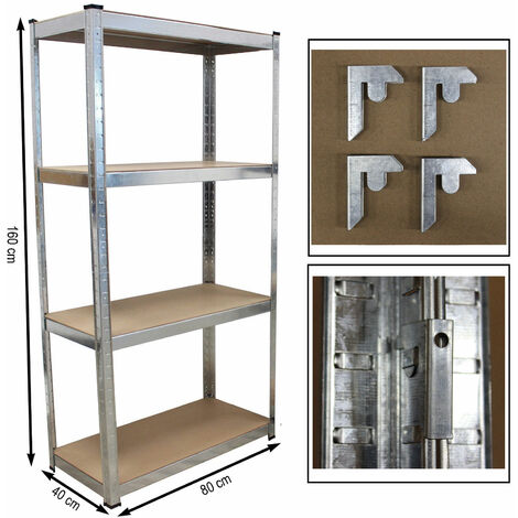 Schwerlastregal 160x80x40 cm 2er Set Lagerregal Kellerregal Metallregal Garagenregal