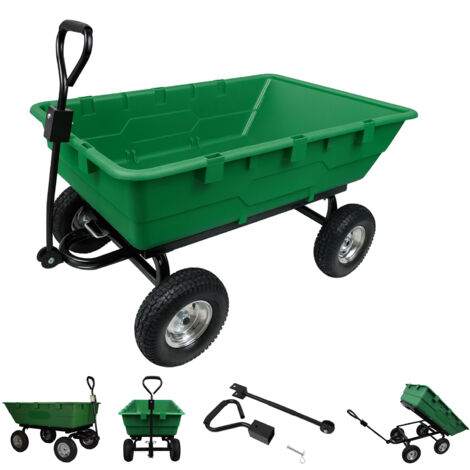 XXL Gartenwagen 350 Ltr. 500 kg Transportwagen Kippfunktion Anhänger Rasentraktor Handwagen (1/5)