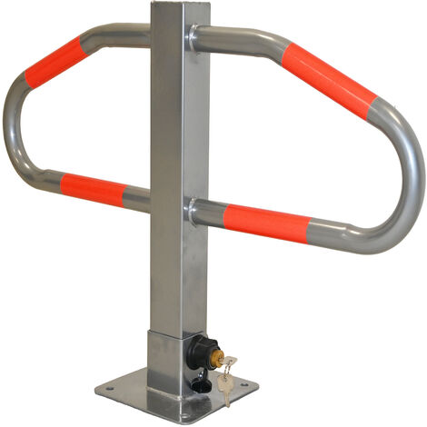 Parkplatzsperre 47 x 73 cm Metall grau abschließ- und klappbar Parkplatzbügel Sperrbügel Poller