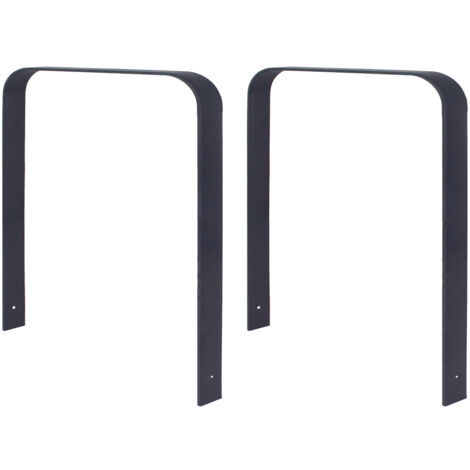 2 x Fahrradanlehnbügel 115 x 76 cm Flachstahl 12 mm pulverbeschichtet Einbetonieren Parker Anthrazit Typ U (1/5)
