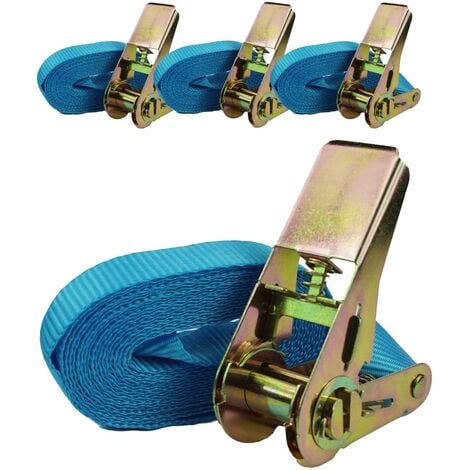 4x Profi Ratschen Spanngurt Spanngurte Zurrgurt 1-tlg 4m 0,8t 0,8to 800kg TÜV/GS BLAU