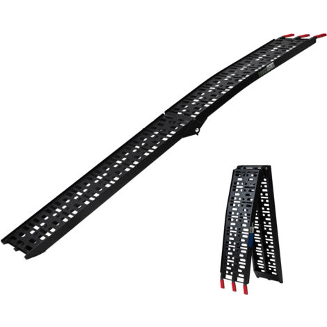 TRUTZHOLM 1 x Auffahrrampe klappbar 228 cm Traglast 340 kg Alu schwarz gelocht Motorradrampe Verladerampe