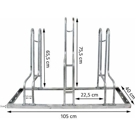 Fahrradstnder fr 6 Fahrrder hhenversetzt 210 x 75,5 cm Stahl  feuerverzinkt grau 2x3 Bodenparker Reihenparker