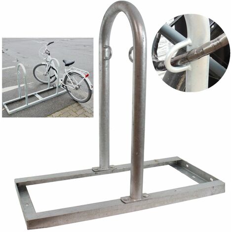 Fahrradanlehnbügel 90 x 84 cm Stahl feuerverzinkt Ø 49 mm grau freistehend Fahrradständer Parker Typ U