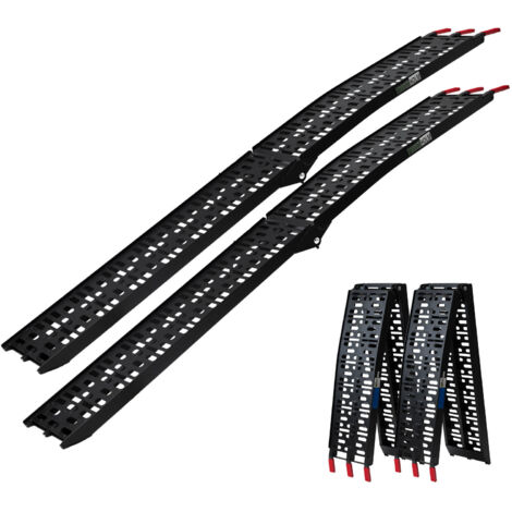 TRUTZHOLM 2 x Auffahrrampe klappbar 228 cm Traglast 680 kg Alu schwarz gelocht Rampen Motorradrampe